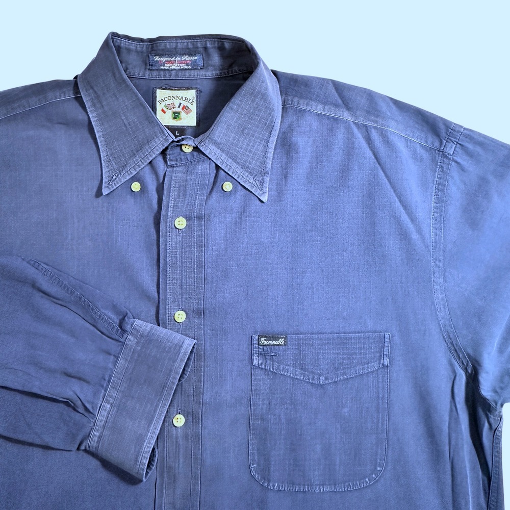 Faconnable‎ Button Down Shirt Long Sleeve Dress Casual Menswear Large